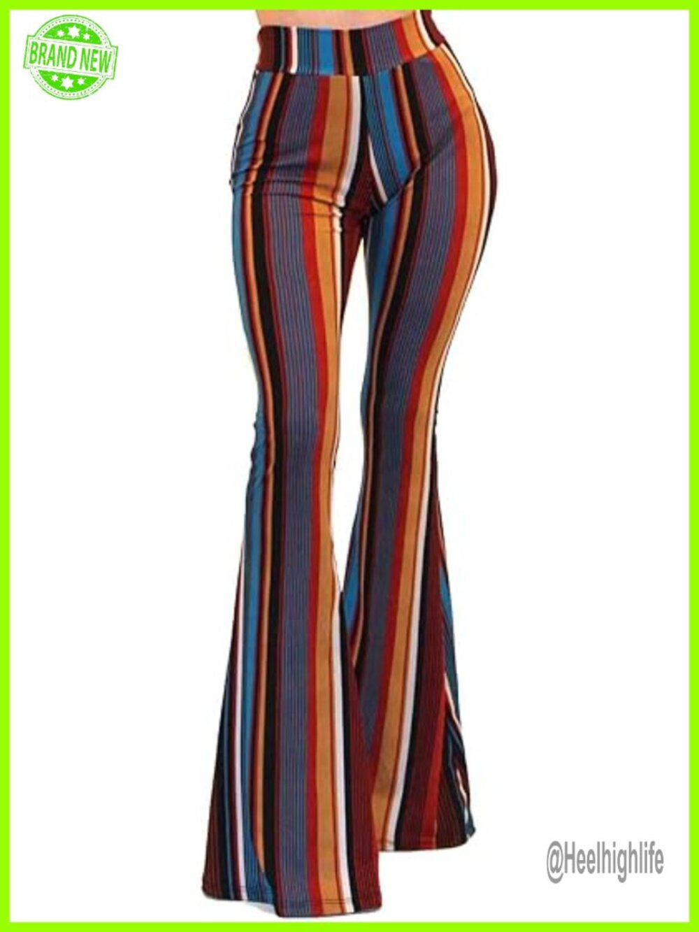 Lightweight Boho Stretchy Bell Bottom Flare Pants High Rise Palazzo